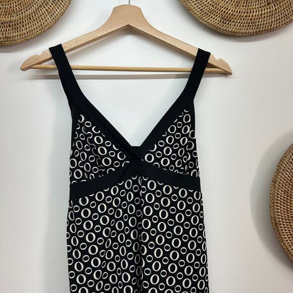 Vintage Y2K 2000s IZ Byer Black White Asymmetrical Hem Tie Back Tank Top Large - Picture 3 of 6